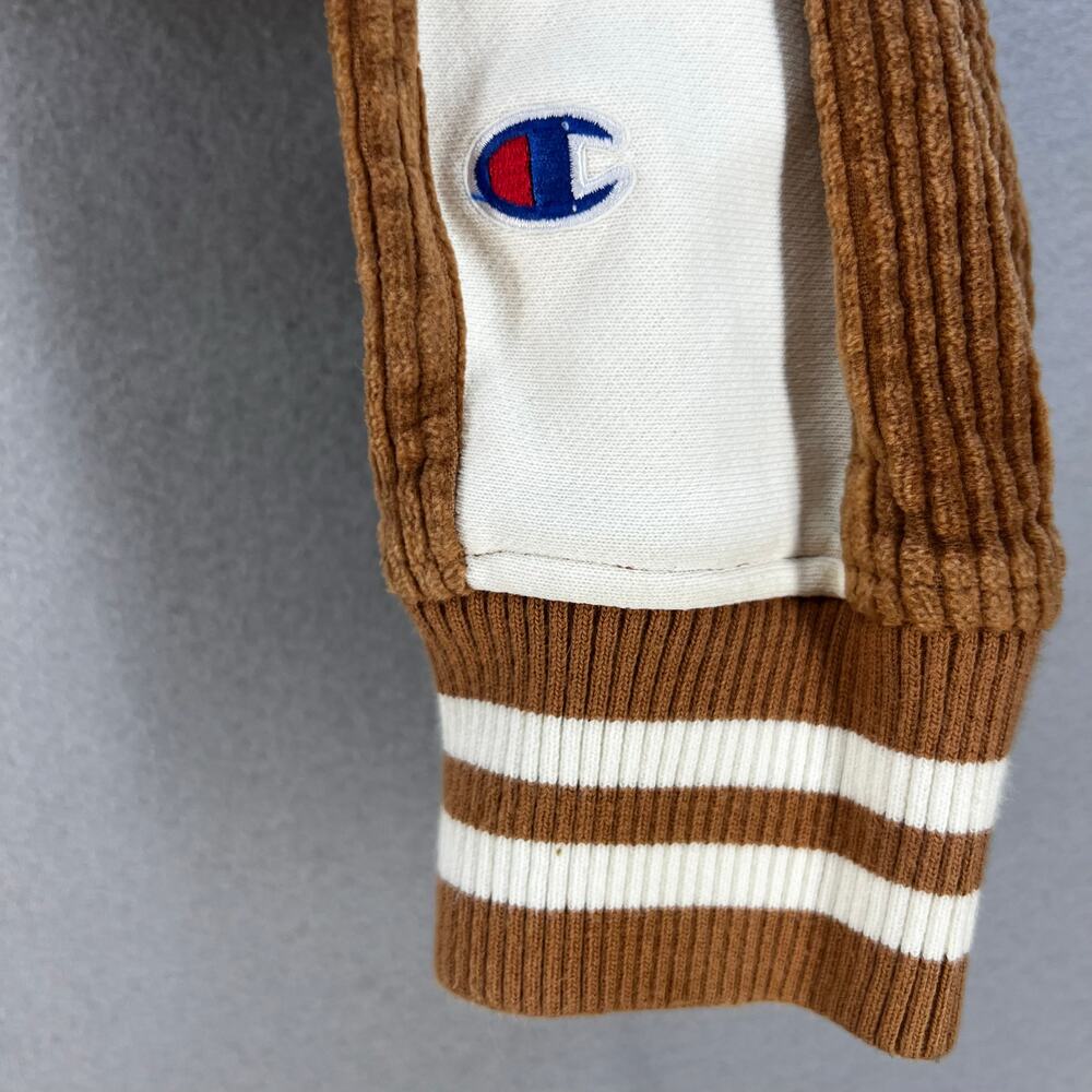 Champion Cropped Hoodie Women's M Brown Reverse Weave Logo Street Gorpcore - Picture 3 of 10